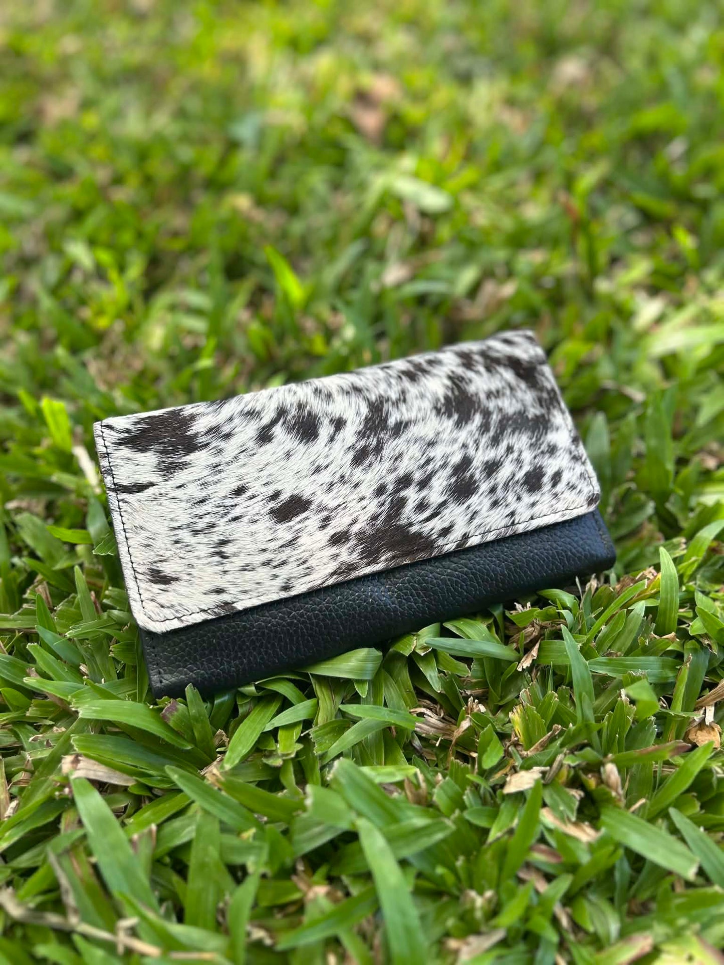 Black Leather Cowhide Purse 4