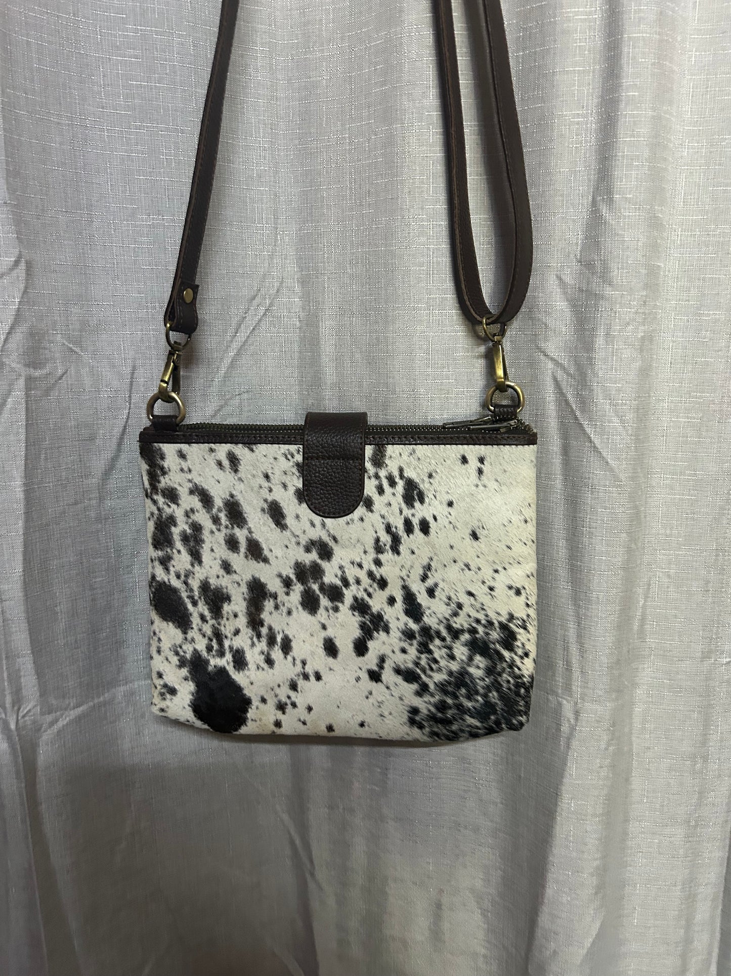 Dark Brown Cowhide Sholder Bag 1