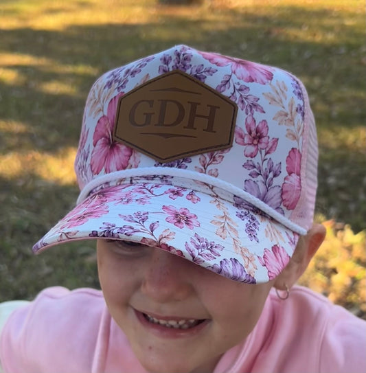 Floral Kids Trucker Caps