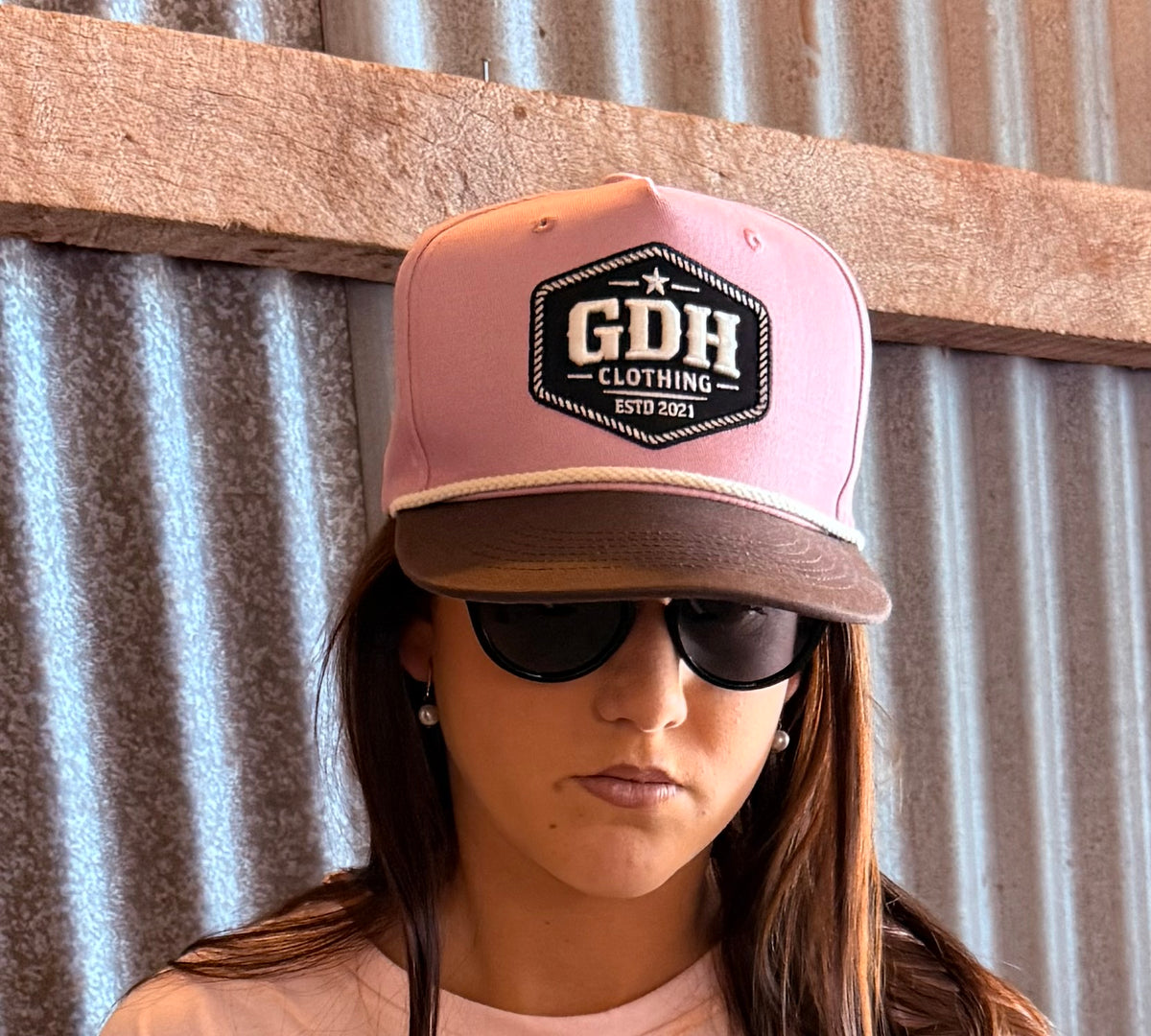 Pink and Chocolate Full Fabric Trucker Caps