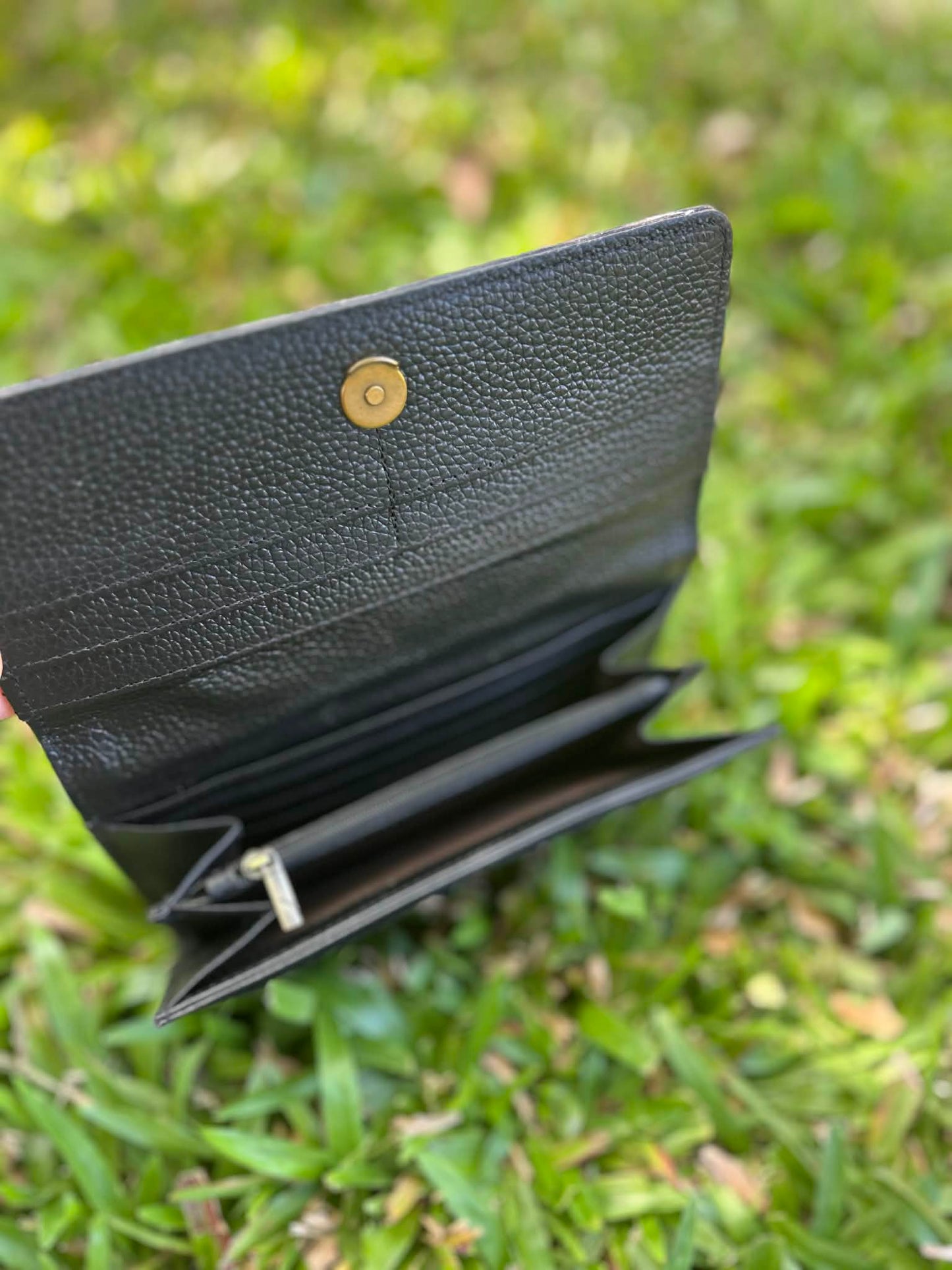 Black Leather Cowhide Purse 4
