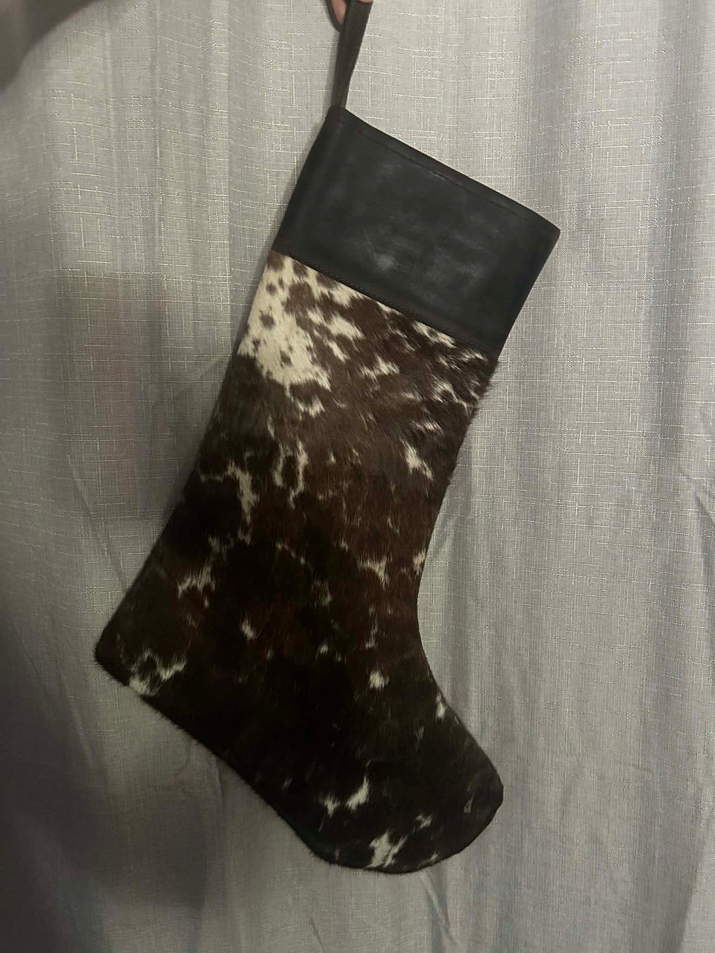 Cowhide Christmas Stocking 1