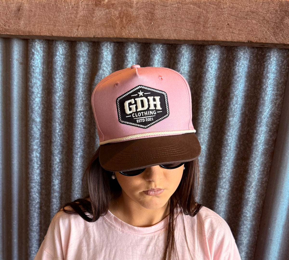 Pink and Chocolate Full Fabric Trucker Caps