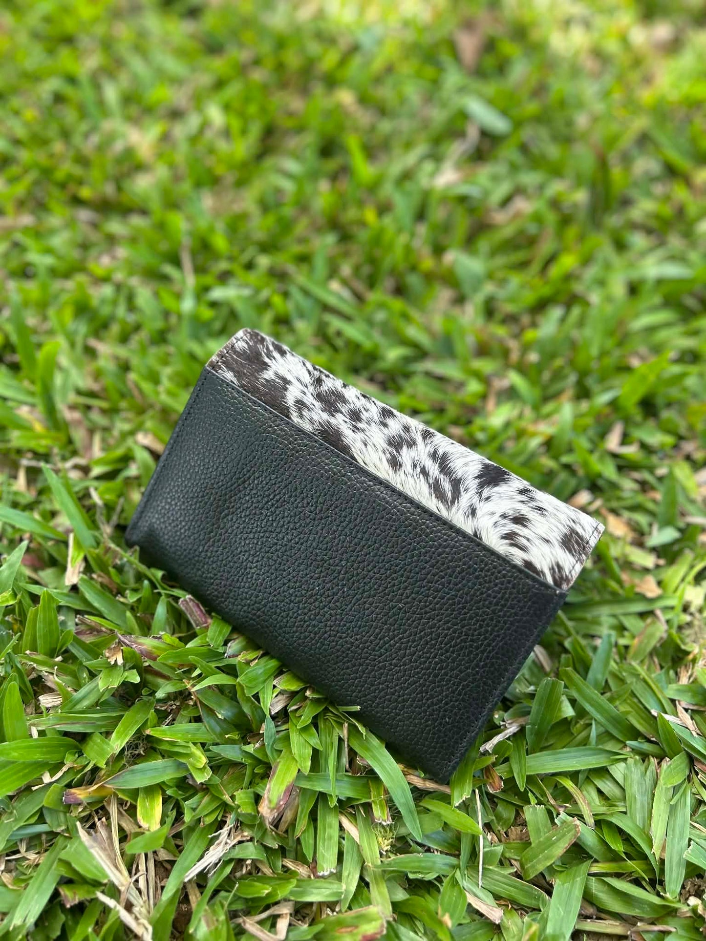 Black Leather Cowhide Purse 4