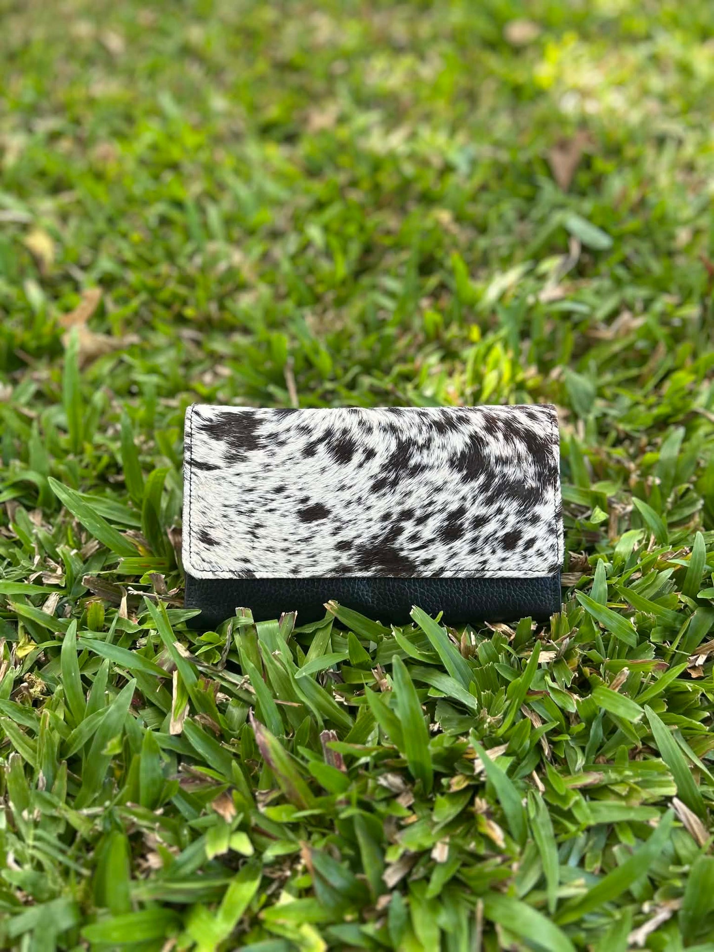 Black Leather Cowhide Purse 4